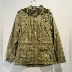 Ariat Olive Green Plaid Spring Riding Jacket Windbreaker lightweight western